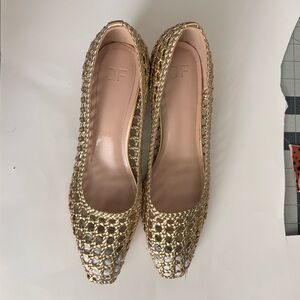 Women's Gold Woven Flats